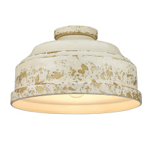 Golden 0806-FM AI - Golden Lighting Keating 3-light Flush Mount in Antique Ivory